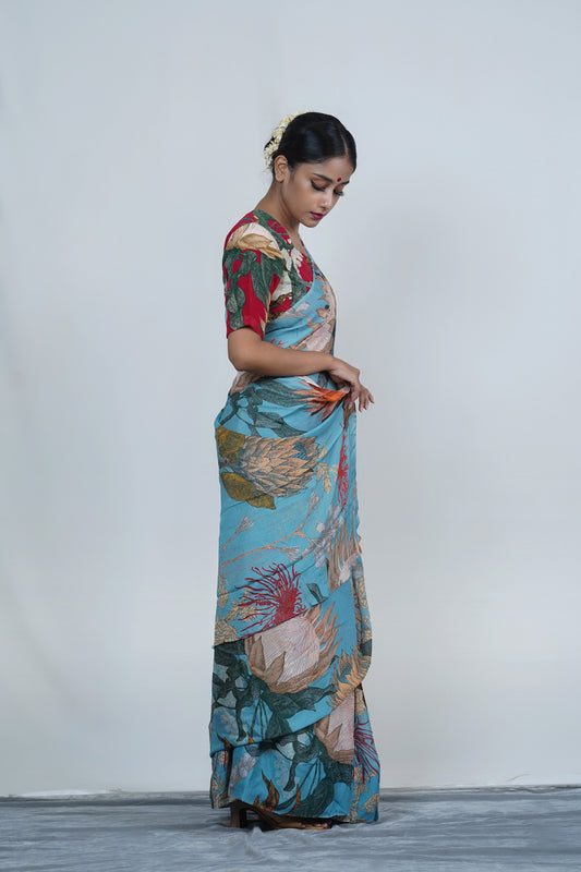 Silk saree by Ayush Kejriwal