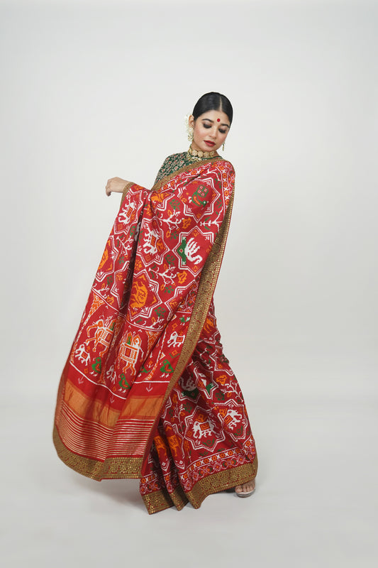 Handwoven patan patola saree, Designer wedding saree