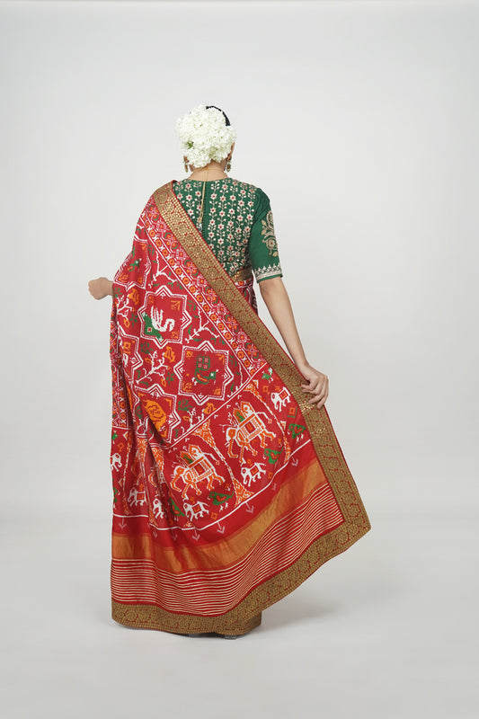 Embroidered Patan Patola saree, Bold patola silk sarees
