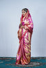 Hand woven Kanjiveeram silk pink and gold saree