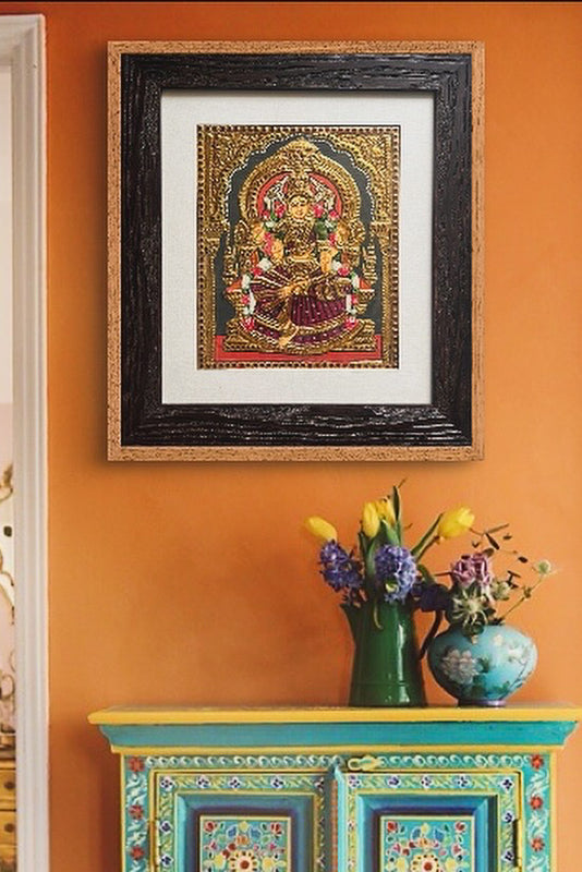 handcrafted gold Tanjore painting of godess Lakshmi