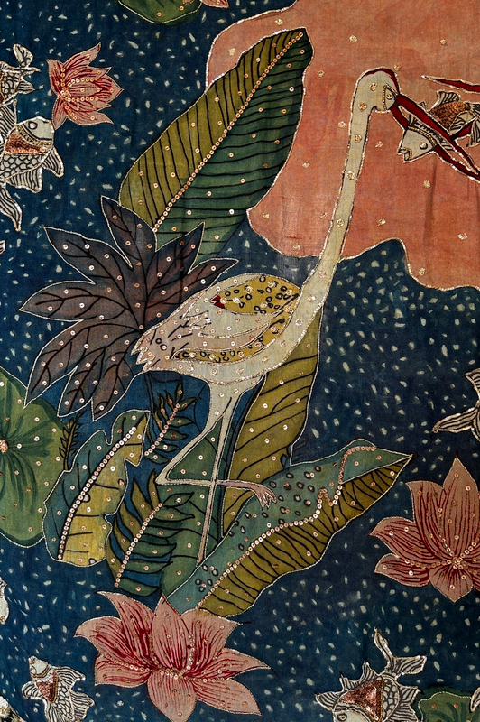 Authentic hand painted pen kalamkari silk saree