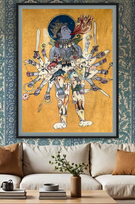 Authentic hand painted pen Kalamkari wall art 