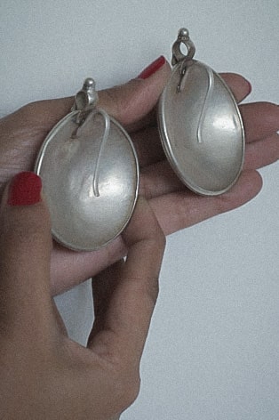 Real handmade silver earrings