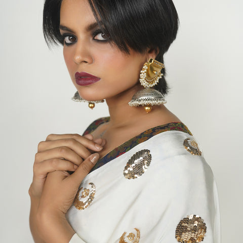 Silver Indian ethnic jewellery, Statement earrings 