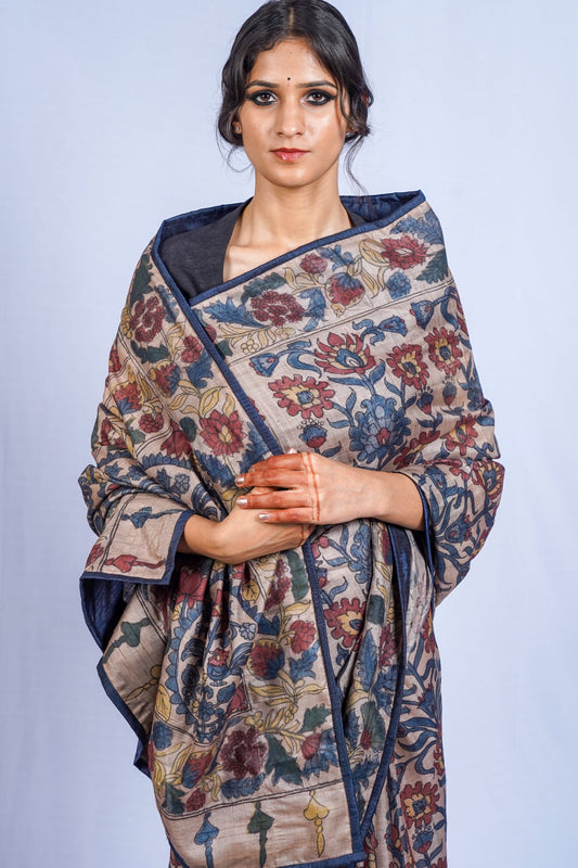 Zameer Handpainted Kalamkari Saree