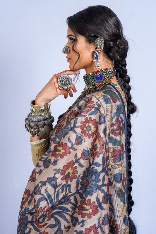 Zameer Handpainted Kalamkari Saree