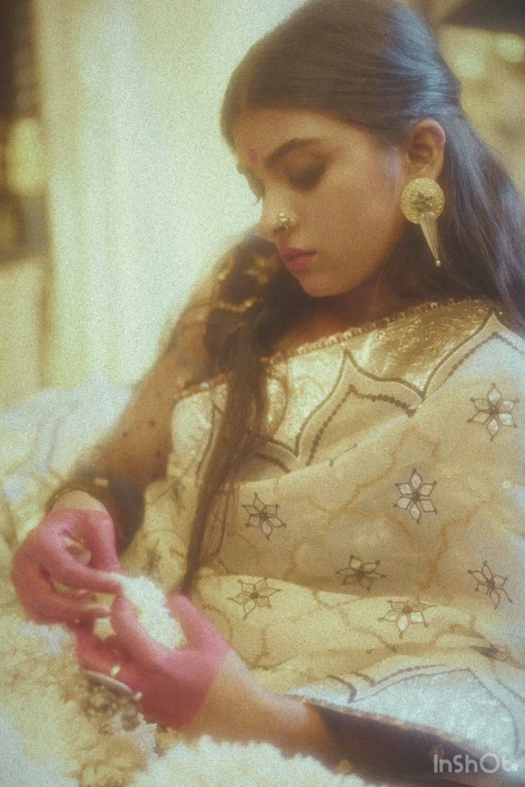 an hand embroidered organza silk saree