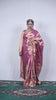 Hand woven Kanjiveeram silk pink and gold saree