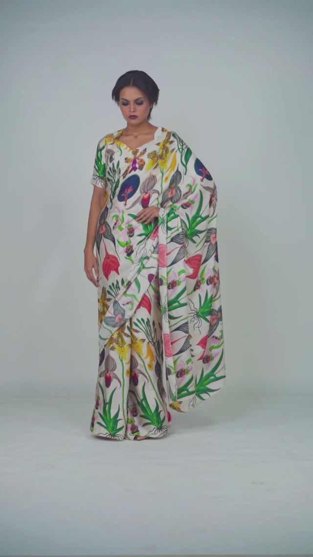 Digital printed silk saree, Ayush Kejriwal silk saree