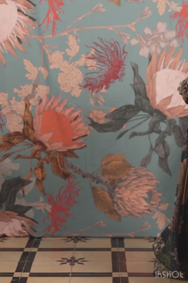 Authentic hand painted pen kalamkari silk saree