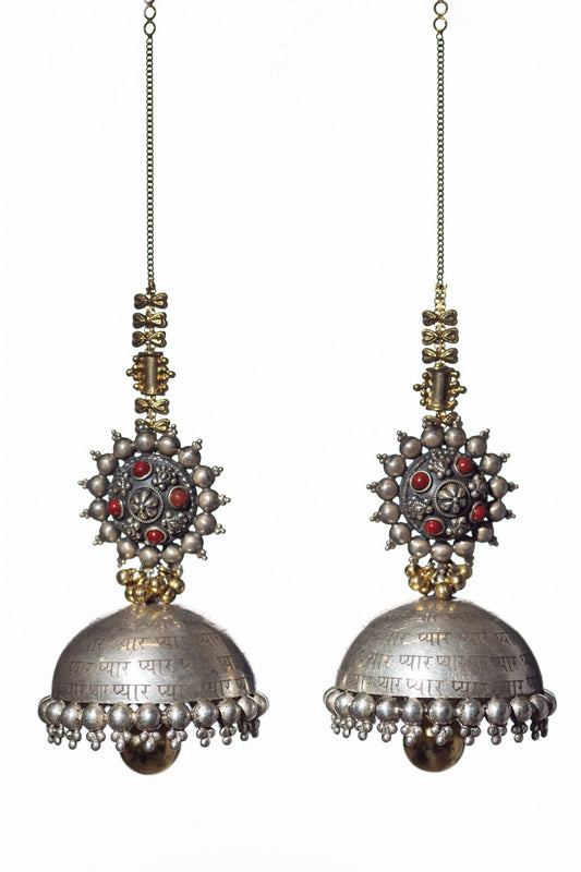 Statement Indian Silver Earring