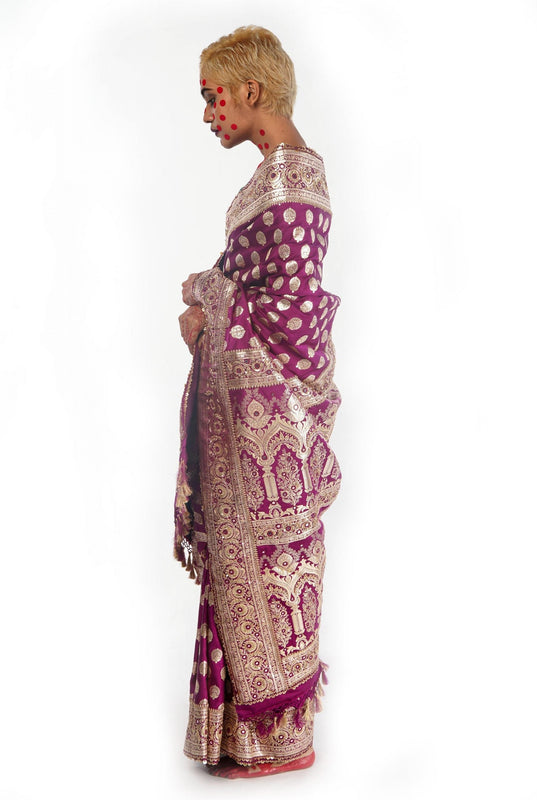 Handwoven banarasi katan silk saree