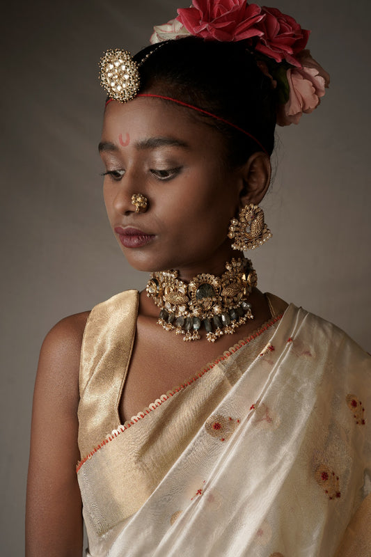 Handcrafted Silver Neckpiece and Earring Set