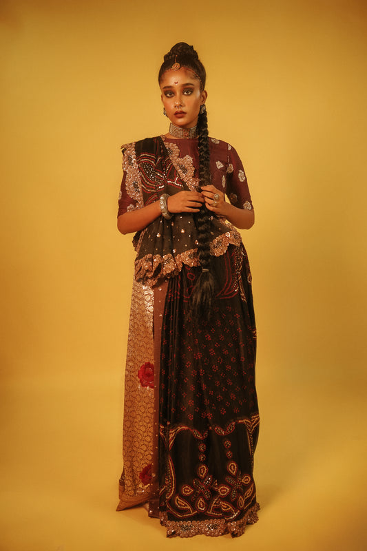 Designer wedding bandhani saree