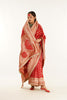 Red and gold banarasi saree