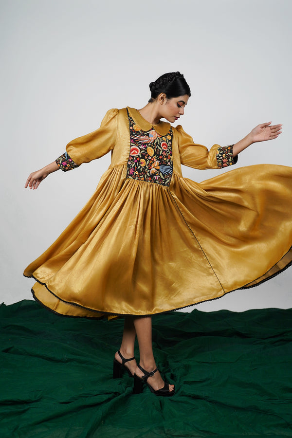 Golden frock by Ayush Kejriwal