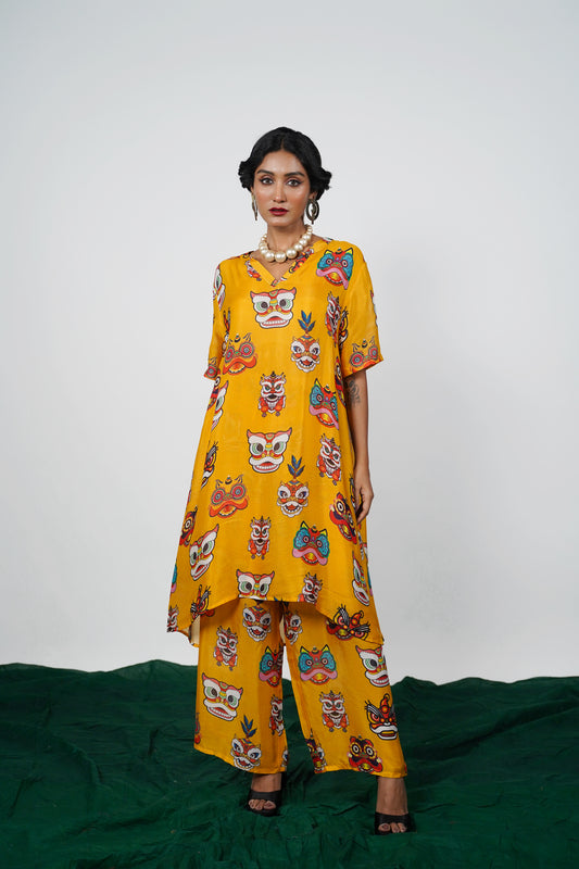 Printed Silk outfit by Ayush Kejriwal