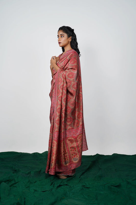 Party wear printed viscose silk saree