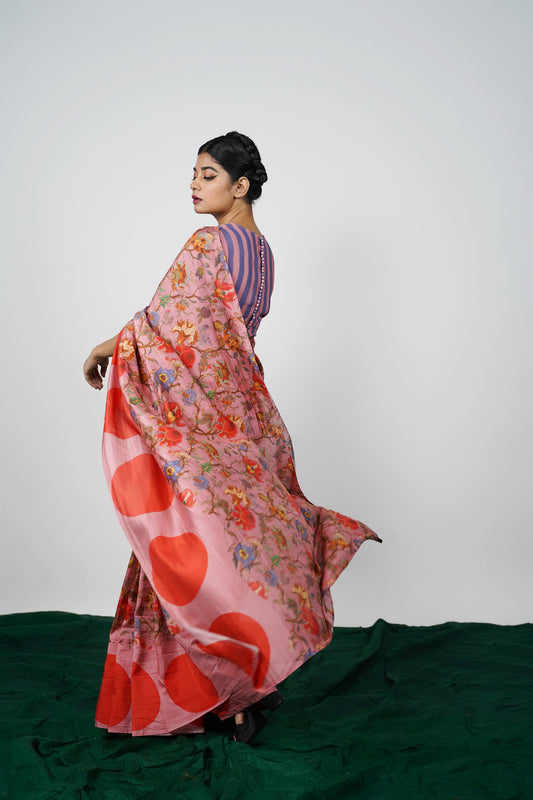 Bold printed silk saree