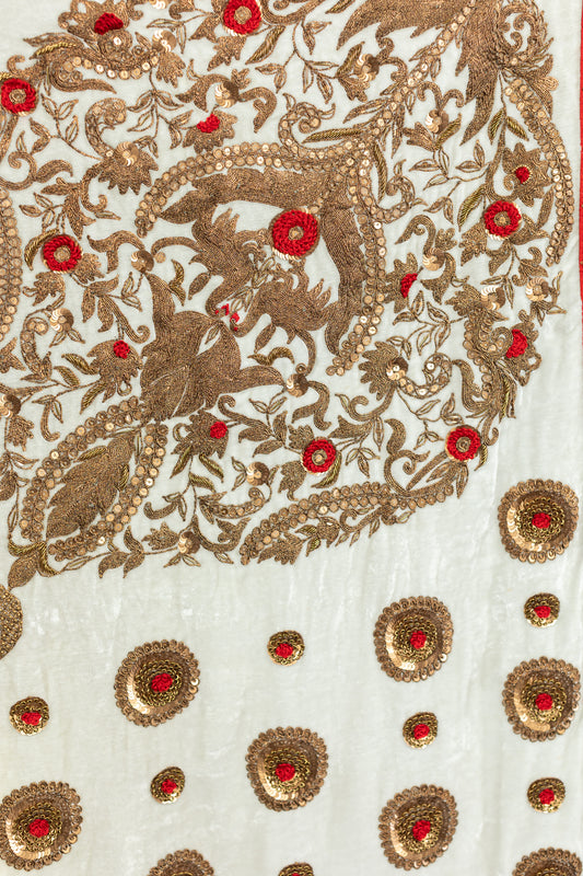 Hand Embroidered Saree by Ayush Kejriwal