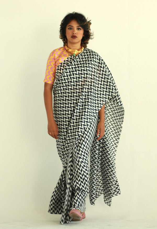 Designer Printed silk saree by Ayush Kejriwal.