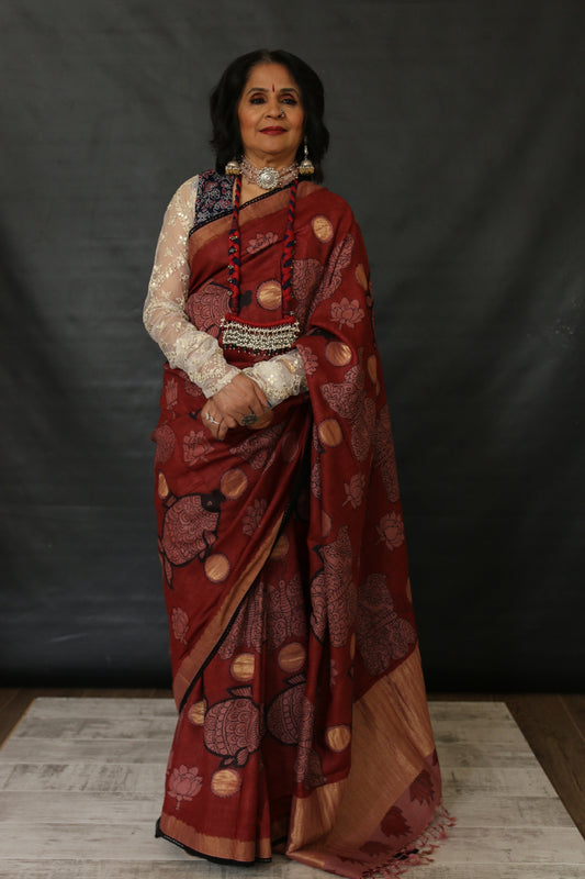 Pen Kalamkari 8639245919 | Latest model blouse designs, Saree designs party  wear, Saree trends