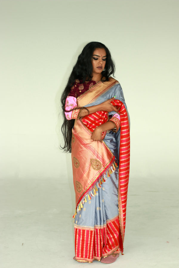 handwoven embroidered banarasi silk saree