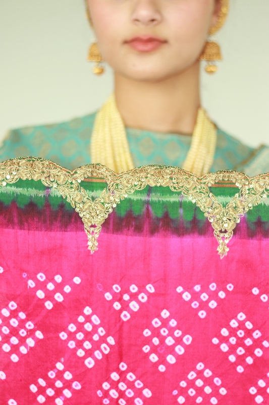 Hand embroidered patola saree