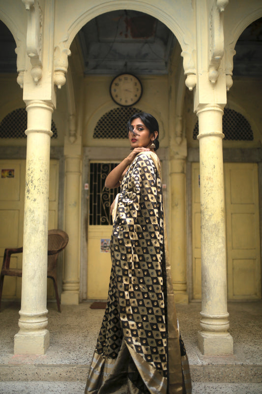 Chanderi Silk Saree by Ayush Kejriwal