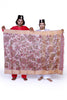Hand painted pen kalamkari saree on a handwoven benarsi tussar silk base