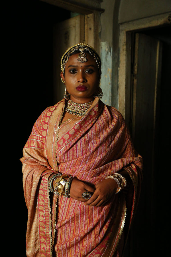 handwoven Bandhani banarasi saree