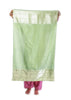 Hand woven Kanjiveram mint green silk saree
