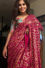 Pink embroidered wedding saree 
